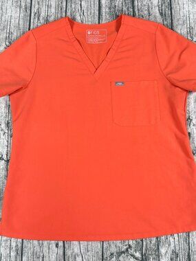 FIGS FW1000 Women's XL Scrub Top Tomato Orange Technical Collection